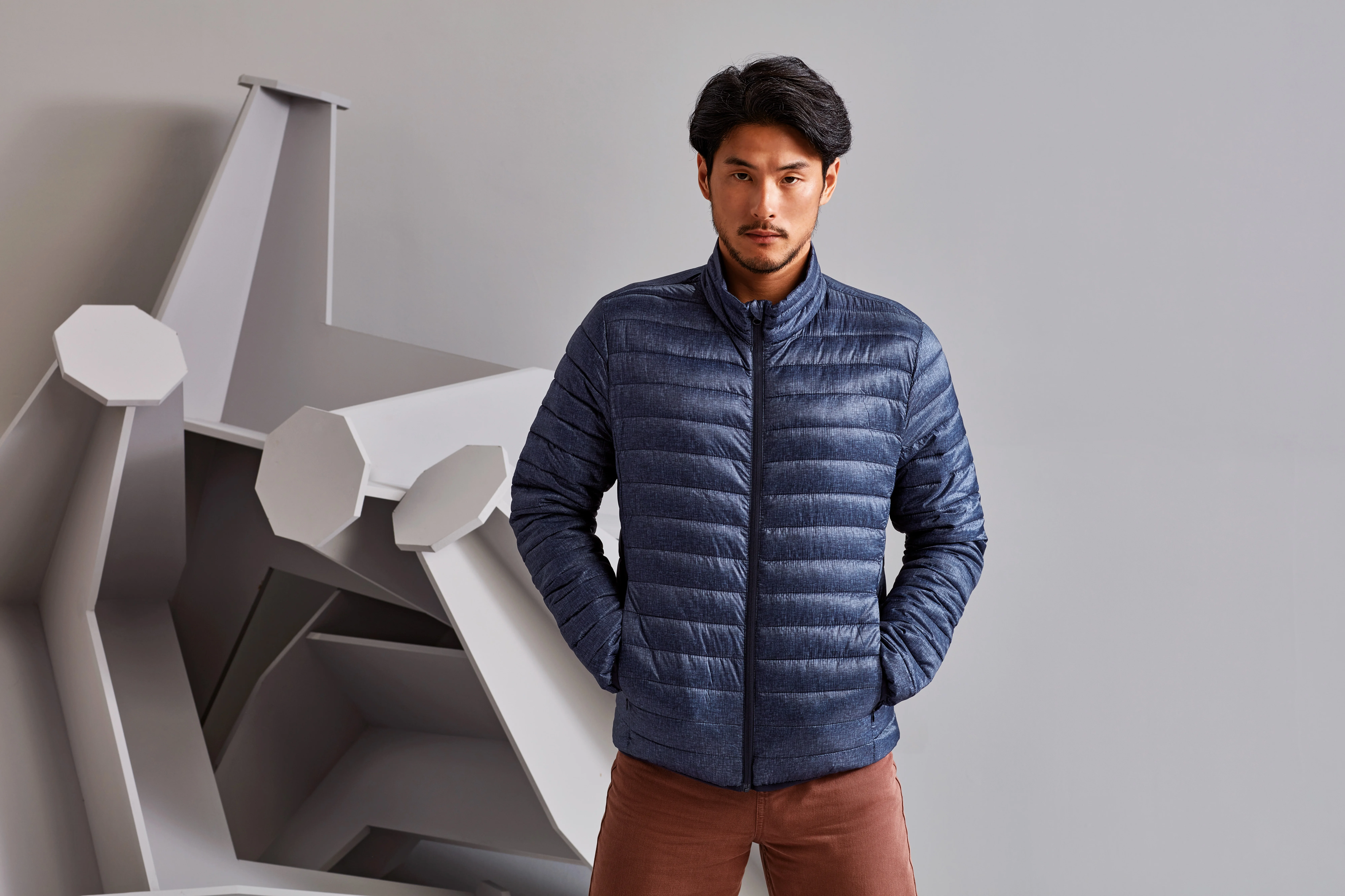 Melange padded jacket